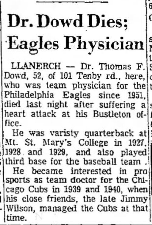 Dr. Thomas Dowd dies